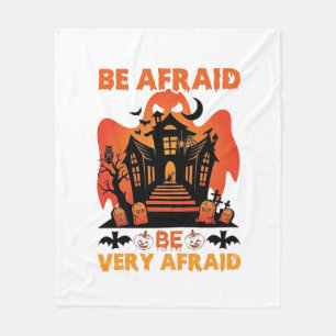 Be Afraid Very Halloween Haunted House Pumpkins_1 Fleece Blanket