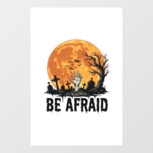 Be Afraid Vintage Halloween Graveyard Vector Desig