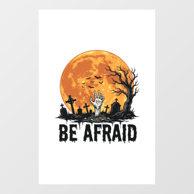Be Afraid Vintage Halloween Graveyard Vector Desig (Sheet)