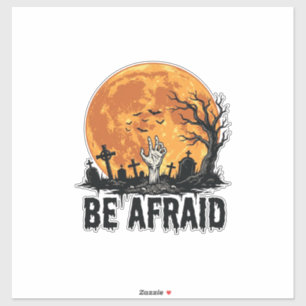 Be Afraid Vintage Halloween Graveyard Vector Desig