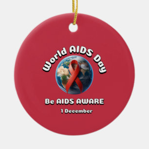 Be AIDS Aware. World AIDS Day. Ceramic Tree Decoration