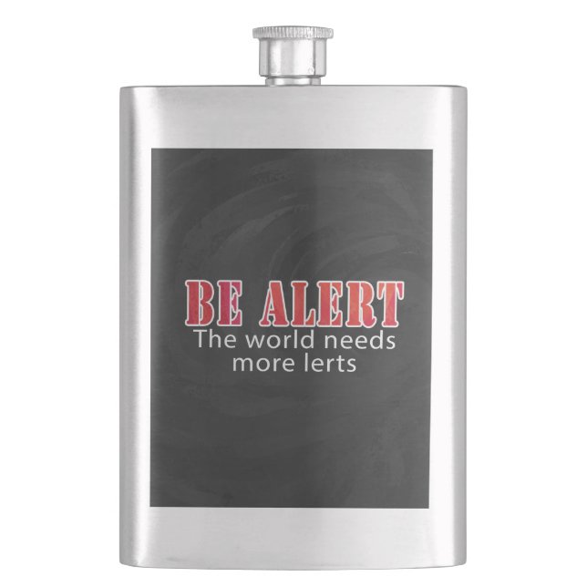 Be Alert Hip Flask (Front)