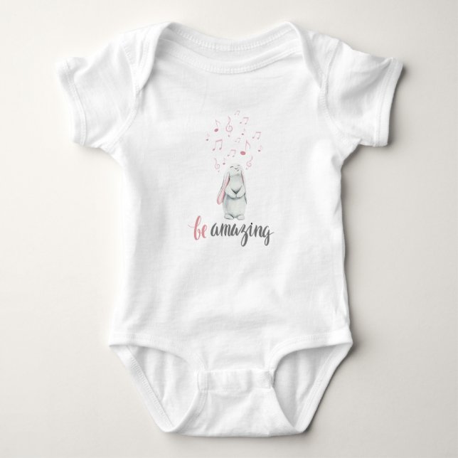 Be Amazing Music Bunny Baby Bodysuit (Front)