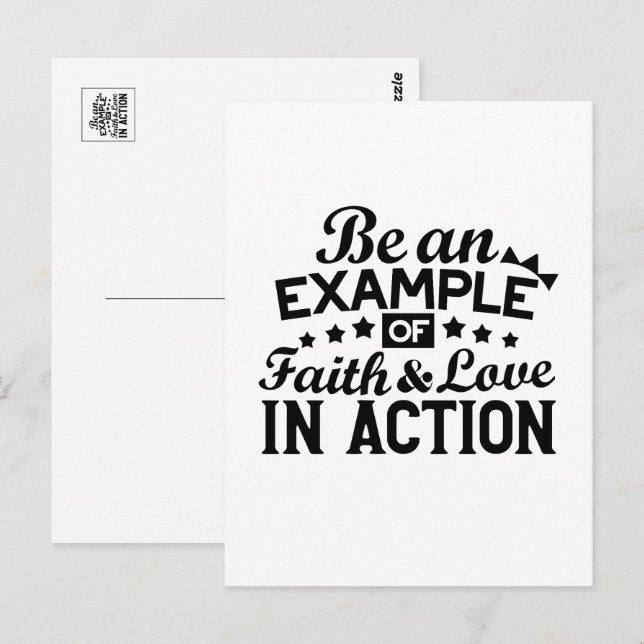 Be an Example of Faith and Love in Action Postcard (Front/Back)