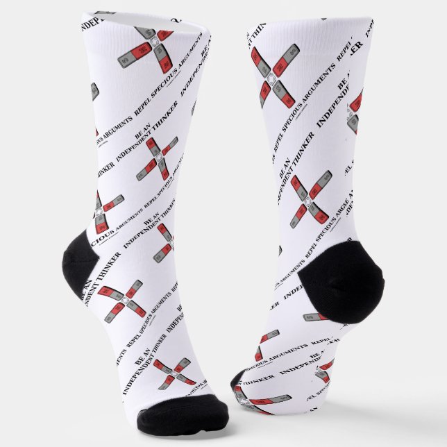 Be An Independent Thinker Repel Specious Arguments Socks (Angled)