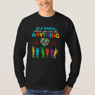 Be Anything Be Kind Autism Awareness Puzzle Heart  T-Shirt