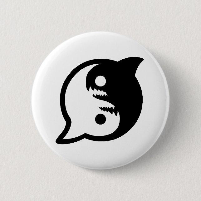 Be at Peace with the Sharks Pin Back Button (Front)