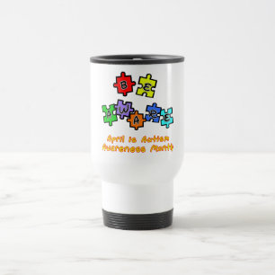 BE AWARE - April is Autism Awareness Month Travel Mug