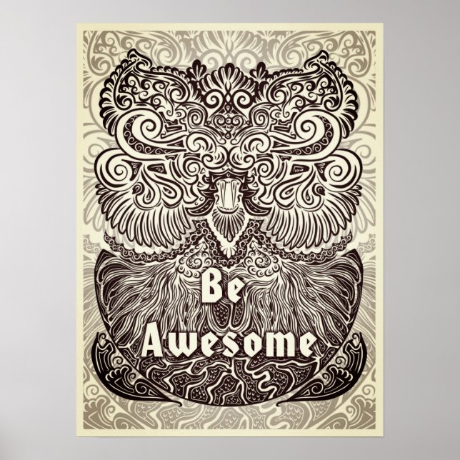 Be Awesome - Positive Statement Quote Poster (Front)