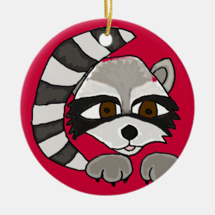 BE- Awesome Racoon Cartoon Ornament
