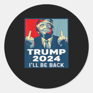 Be Back Trump 2024 Vintage Donald Trump 4th Of Jul Classic Round Sticker