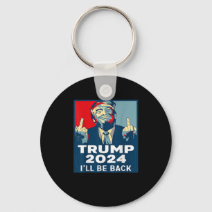 Be Back Trump 2024 Vintage Donald Trump 4th Of Jul Key Ring