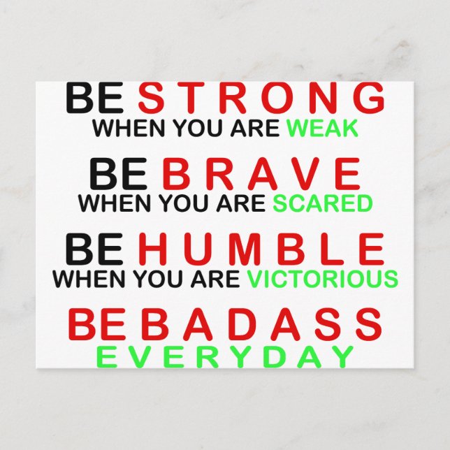 Be Badass Everyday Postcard (Front)