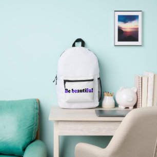 Be Beautiful Purple Black B Logo Tote Bag