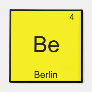 Be - Berlin Funny Chemistry Element Symbol T-Shirt Magnet