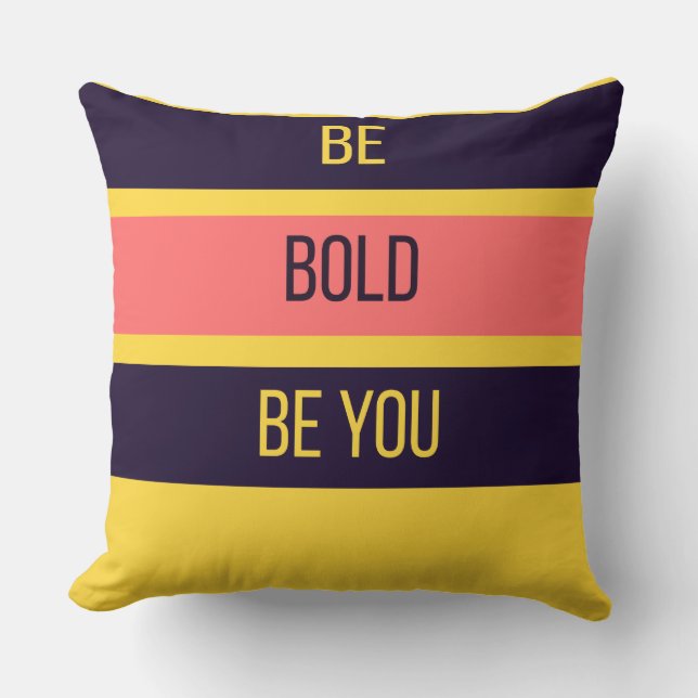 Be Bold — 90s Maximalist Throw Pillow | Retro Bdrm (Front)