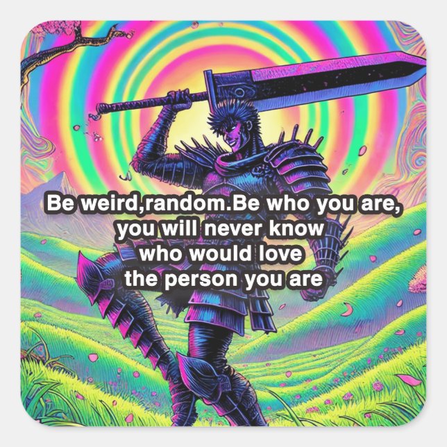 "Be bold, be you" High-quality square sticker (Front)