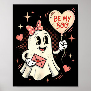 Be boo ghost heart balloon valentine love letter poster