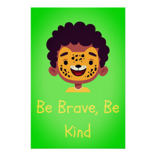 Be Brave Be Kind Nursery Wall Art Print