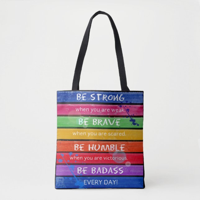 BE BRAVE. Be Strong.- Rainbow - Handbag (Front)