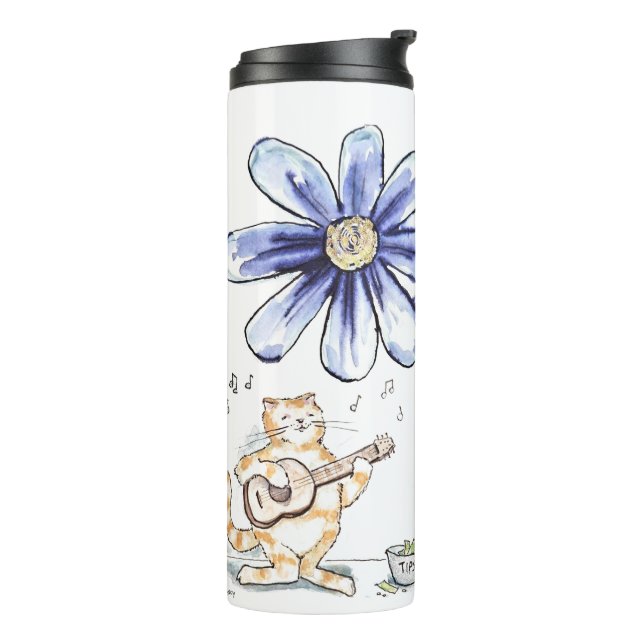 Be Brave Cat Musician  Thermal Tumbler (Rotated Left)