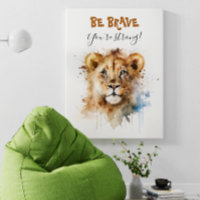 Be Brave Cute Watercolor Little lion Nursery