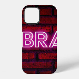 Be brave inspirational quote neon effect text on o iPhone 12 case