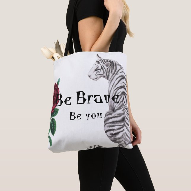 Be Brave Women Hoodie Tote Bag (Close Up)