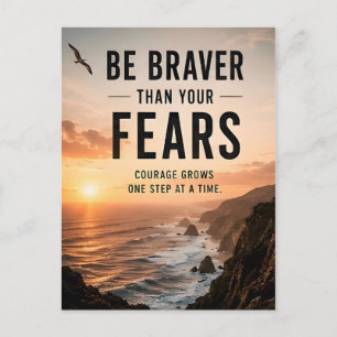 💙 Be Braver Than Your Fears Daily Inspiration ✨ Postcard