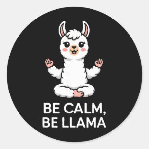 Be Calm Be Llama Meditation Yoga Classic Round Sticker