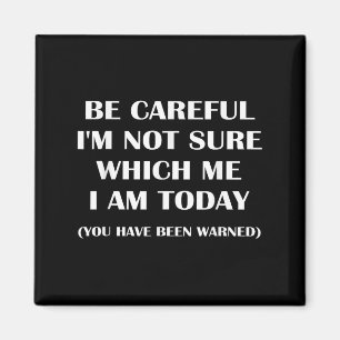 Be Careful I'm Not Sure Which Me I Am Today Funny  Magnet