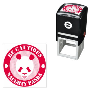 Be Cautious Naught Panda Self-inking Stamp