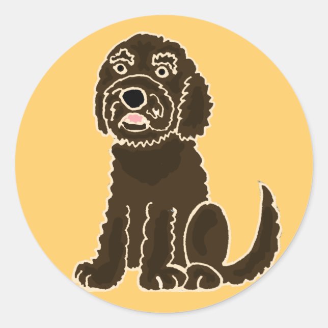 BE- Chocolate Labradoodle Stickers (Front)