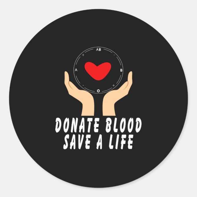 Be Cool Give Blood Classic Round Sticker (Front)