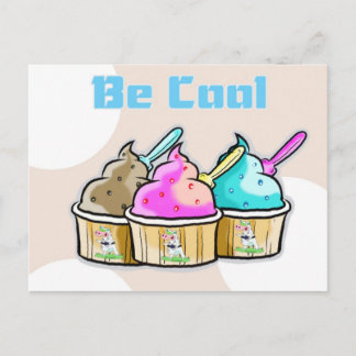 be cool ice cream postcard