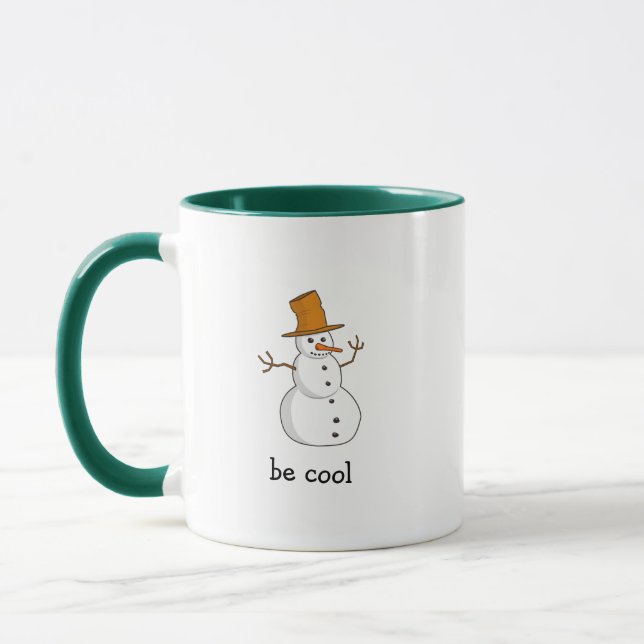Be Cool Lonely Snowman Coffee Mug (Left)