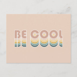 Be Cool Retro Rainbow Typography Postcard