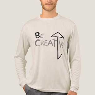 "Be Creative" Abstract Umbrella Grey Shades Black Tri-Blend Shirt