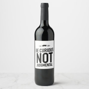 Be curious black wine label