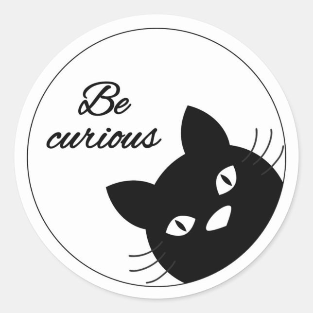 Be Curious Classic Round Sticker (Front)