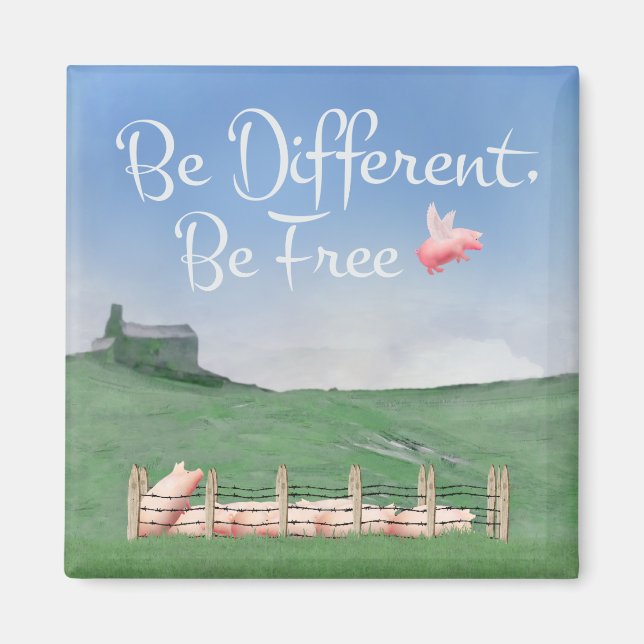Be Different, Be Free Magnet (Front)