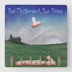 Be Different, Be Free Wall Clock