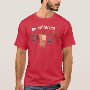 Be Different Cute Beaver With Bats Bat Animal gift T-Shirt