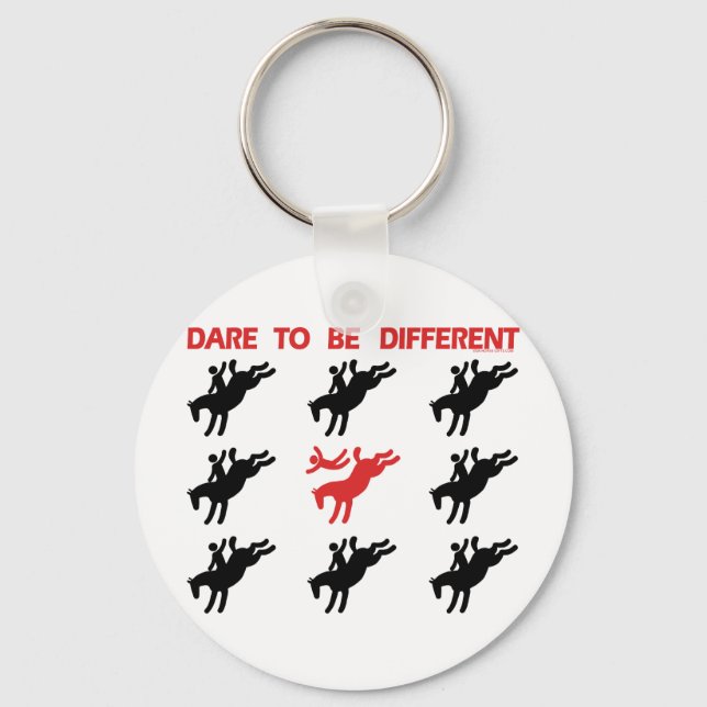Be Different - Funny Horse Saying Key Ring (Front)