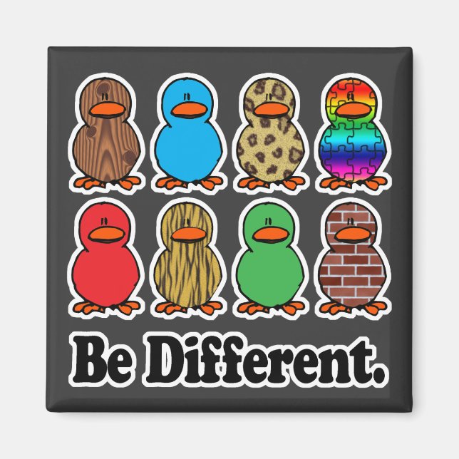 be different funny pattern ducky ducks magnet (Front)