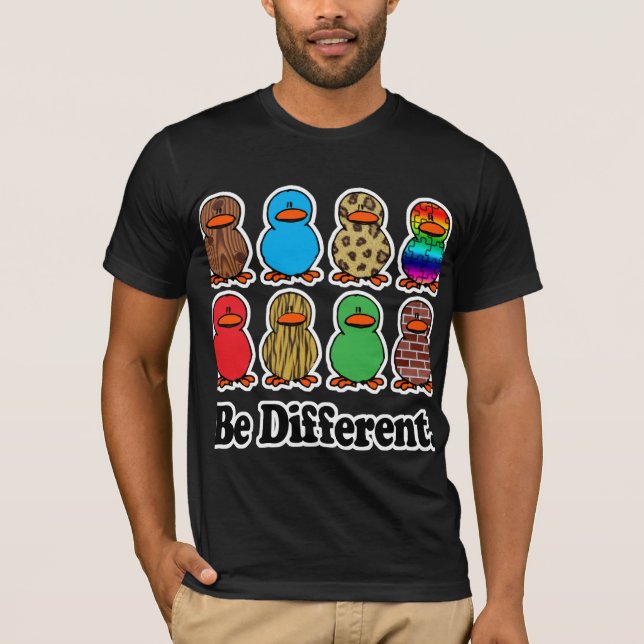 be different funny pattern ducky ducks T-Shirt (Front)