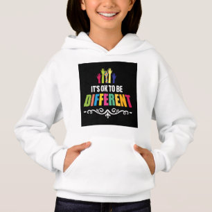 Be Different Hoodie for Girls – Black Bold Quote