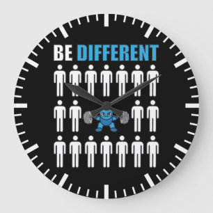 Be Different - Kawaii Anime Bodybuilding Workout Large Clock