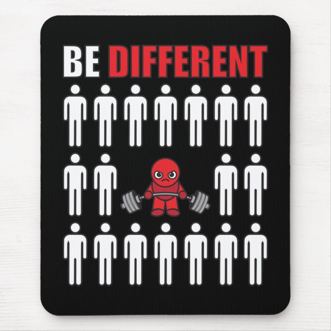 Be Different - Kawaii Anime Bodybuilding Workout Mouse Pad (Front)