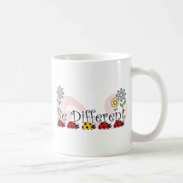 Be Different Ladybugs with Flowers Mug (Right)